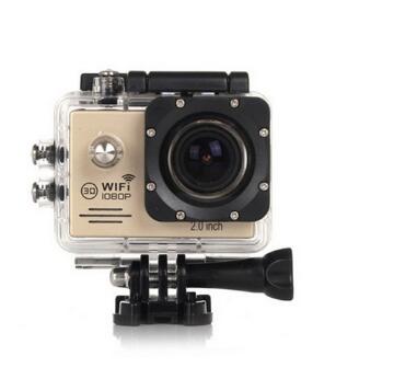 2.0 LCD photo Cameras 1080P 12MP WiFi Video Cameras 30M Waterproof Full HD DVR: Gold