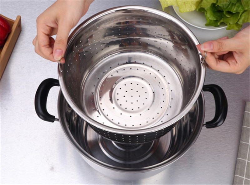 Colador de vapor para cocinar arroz, olla instantánea, cesta de vapor con mango de silicona, vaporizador, colador