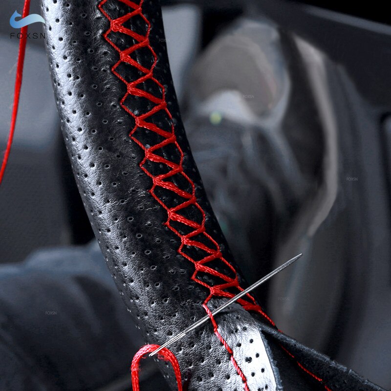Voor Ford Ecosport Voor Fiesta - Auto Stuurhoes Geperforeerde Microfiber Lederen Interieur Accessoires