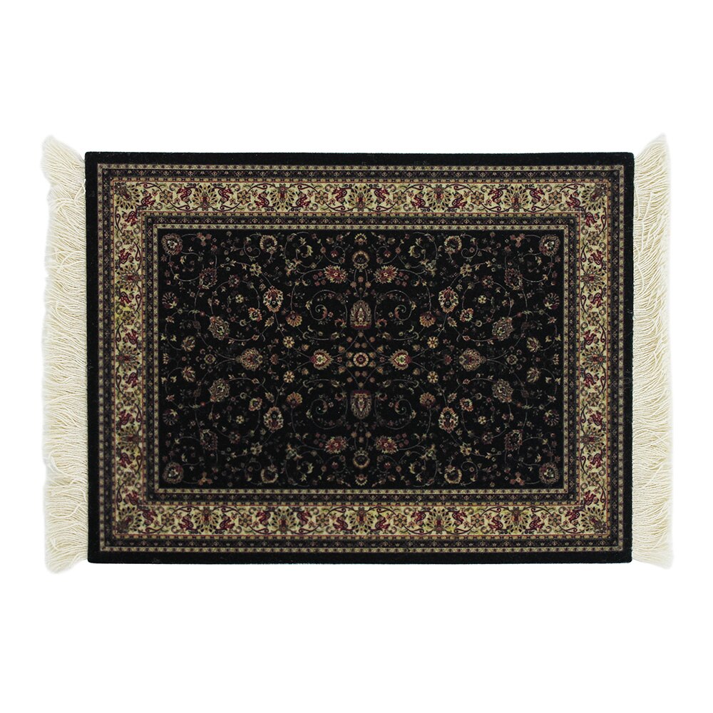 Alfombrilla para ratón, alfombrilla para comida, estilo alfombra persa, goma antideslizante, duradera, impresión rectangular, alfombrillas para ratón para juegos, posavasos: BLANCO