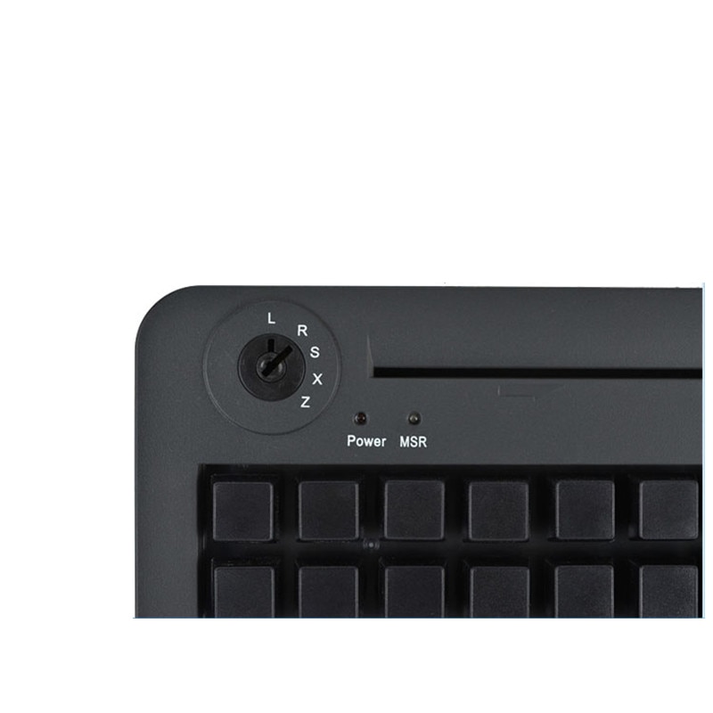 KB50 con 50 interruptores, todas las teclas se pueden programar con 255 caracteres, 6 segmentos, keylock electrónico, teclado POS