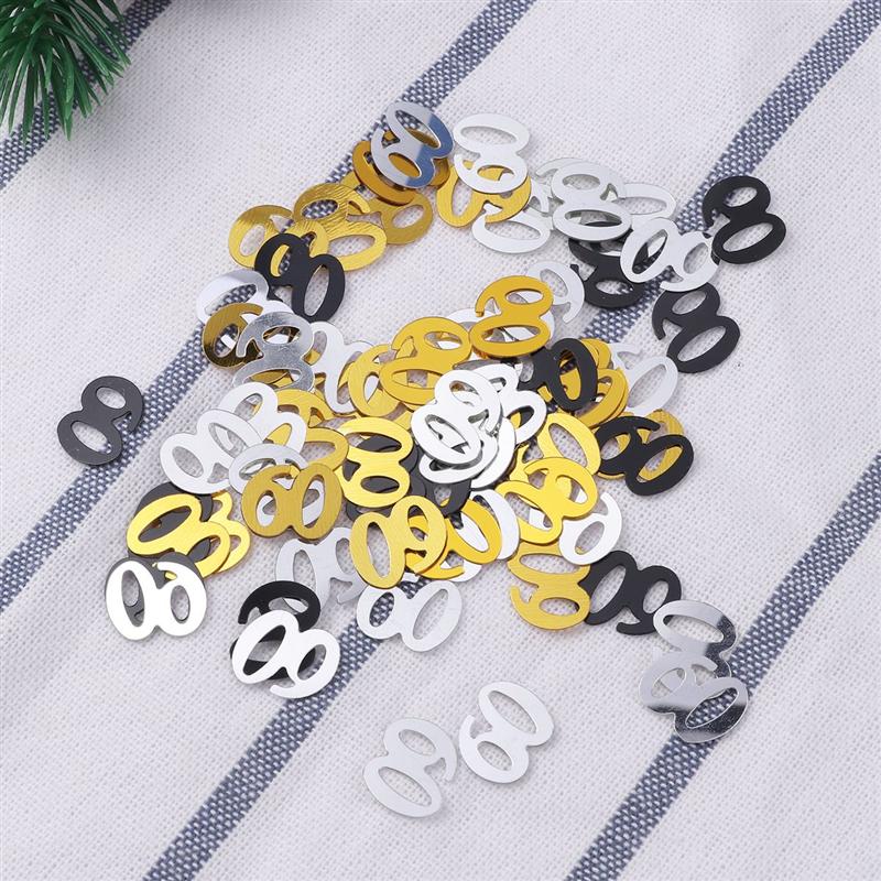 1200pcs Party Decorative Confetti Number 60 Sequins Confetti Party Supplies Table Confetti Decor For Birthday Anniversary A35