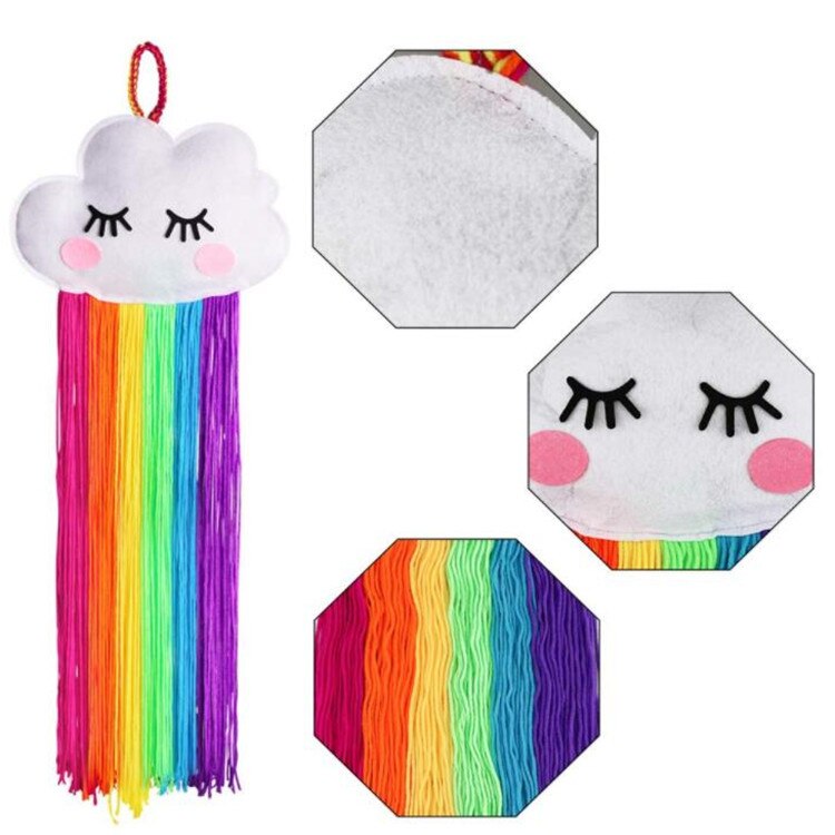 Cute Unicorn Storage Hanging Wall Headwear Hairpin Storage Organizing Strip Rainbow Cloud Hair Clip Hairband Organiz Home Decor: Cloud storage A