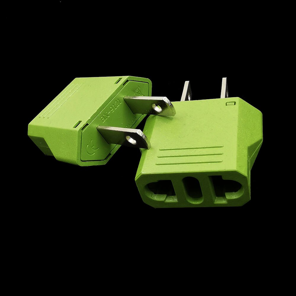 Ons Universal Travel Plug Twee Platte Pinnen Adapter Convert Europese Brazilië Naar Amerikaanse Japan Canada Stekker 6A 250V: Green