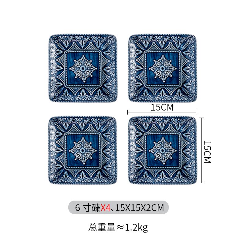 Ensemble complet de vaisselle, vaisselle créative, combinaison ménagère, assiette en céramique, Style Baroque, couverture, assiette en relief, vaisselle