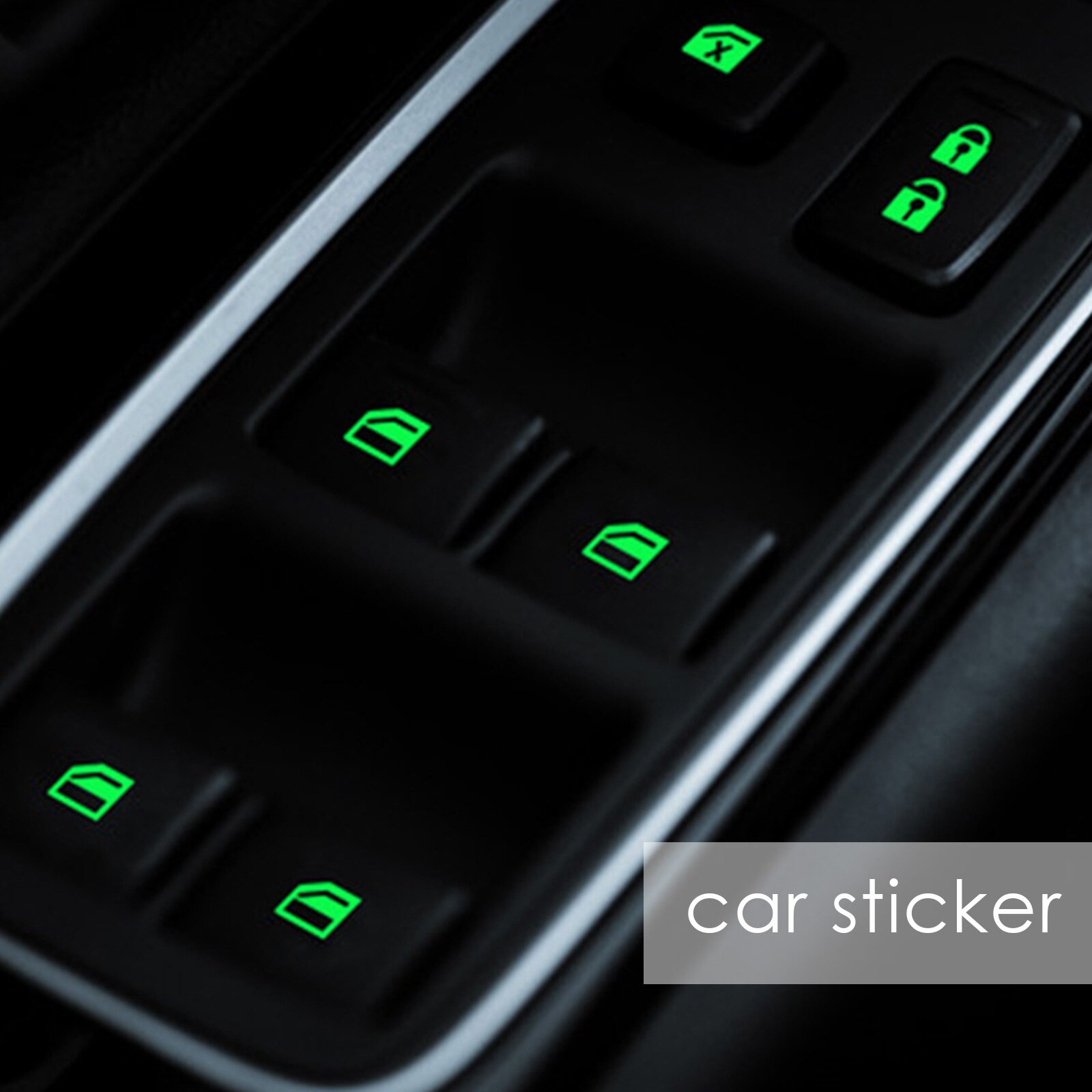 1 Pcs PVC Car Window Switch Luminous Sticker Window Sticker Lifter Modified Decals Universal Car Styling