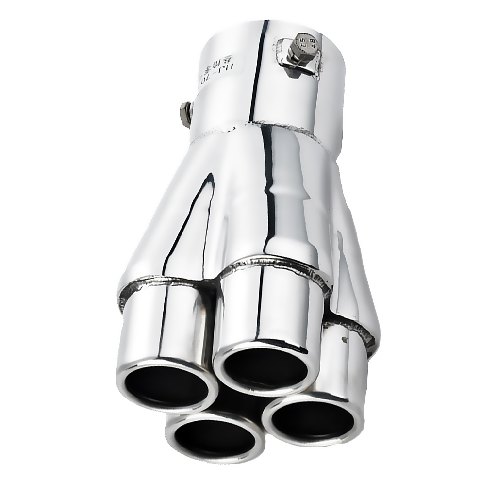 57mm Car Exhaust Pipe Muffler Tail Tip Silencer Stainless Steel 155mm Silver