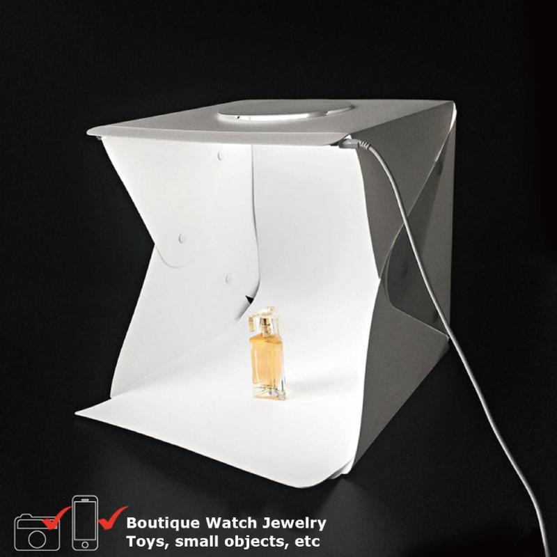 40cm led valokuvalaatikko valokuvaus softbox himmennettävä kannettava taitettava valokuvastudio kuvaustelttalaatikkosarja & amp; 6 värillistä taustakuvaa