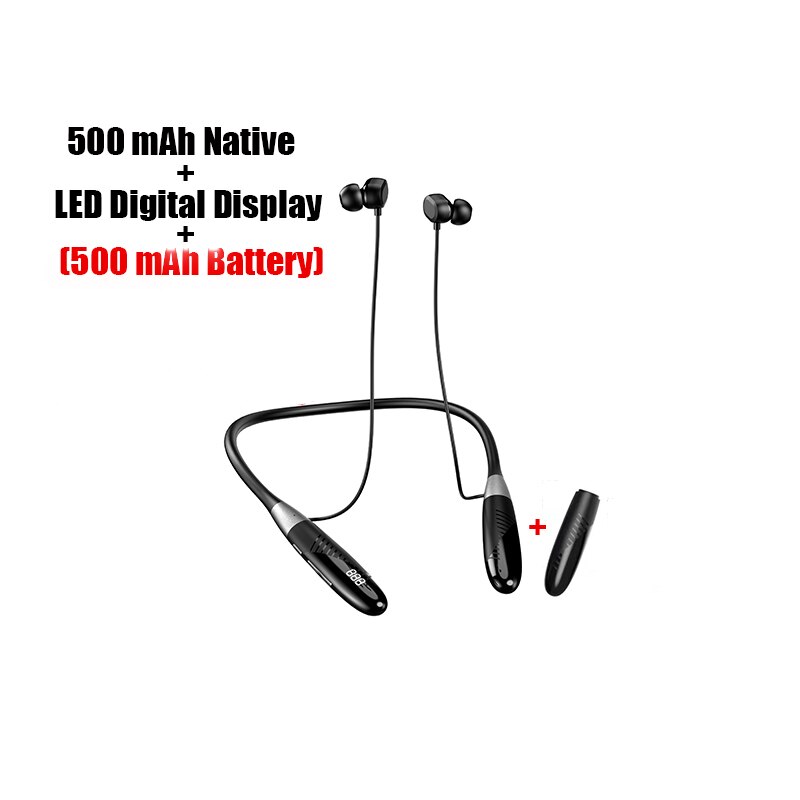 200 godzin bezprzewodowe słuchawki Bluetooth HiFi słuchawki basowe magnetyczny pasek z pałąkiem na kark sportowy zestaw słuchawkowy wodoodporne słuchawki douszne wymienna bateria: standard 1