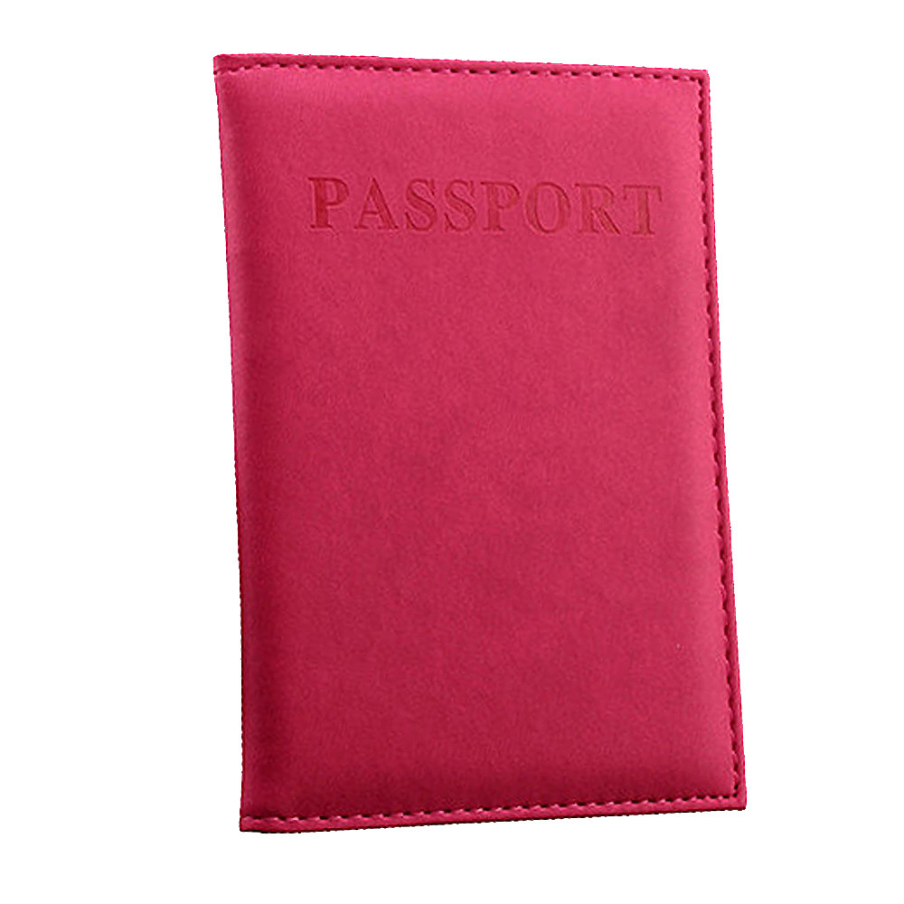 Women Pu Leather Passport Cover Travel Card Ticket Passport Holder Case Cute Lettter Covers For Passport Porta Pasaporte #W3: HOT Pink 