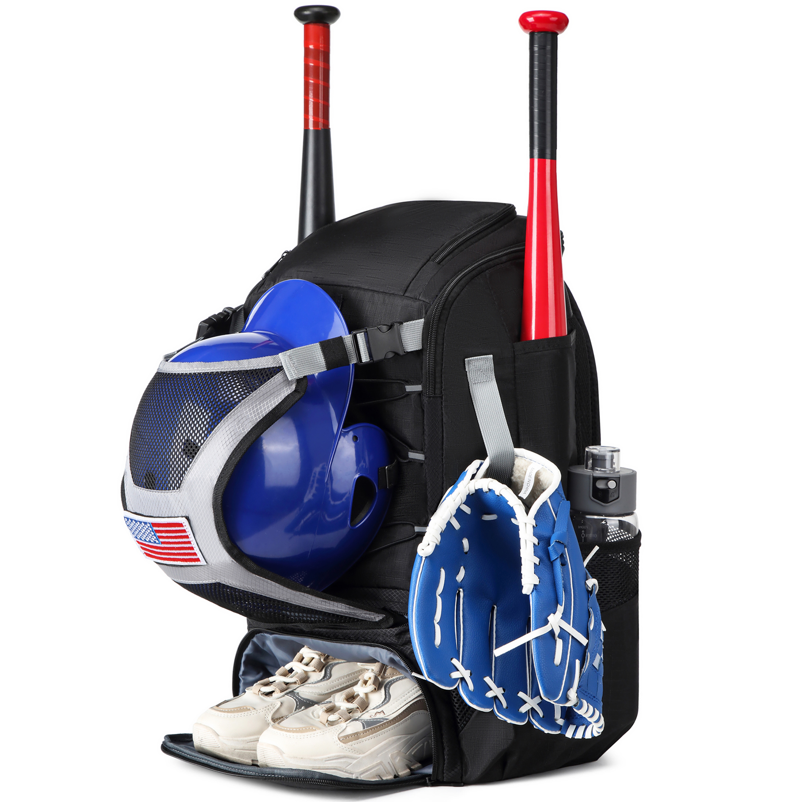 Baseball Equipment Bag Baseball Backpack with Shoe Compartment Softball Bat Bag for Youth Large Capacity Sport Baseball Backpack: Beige
