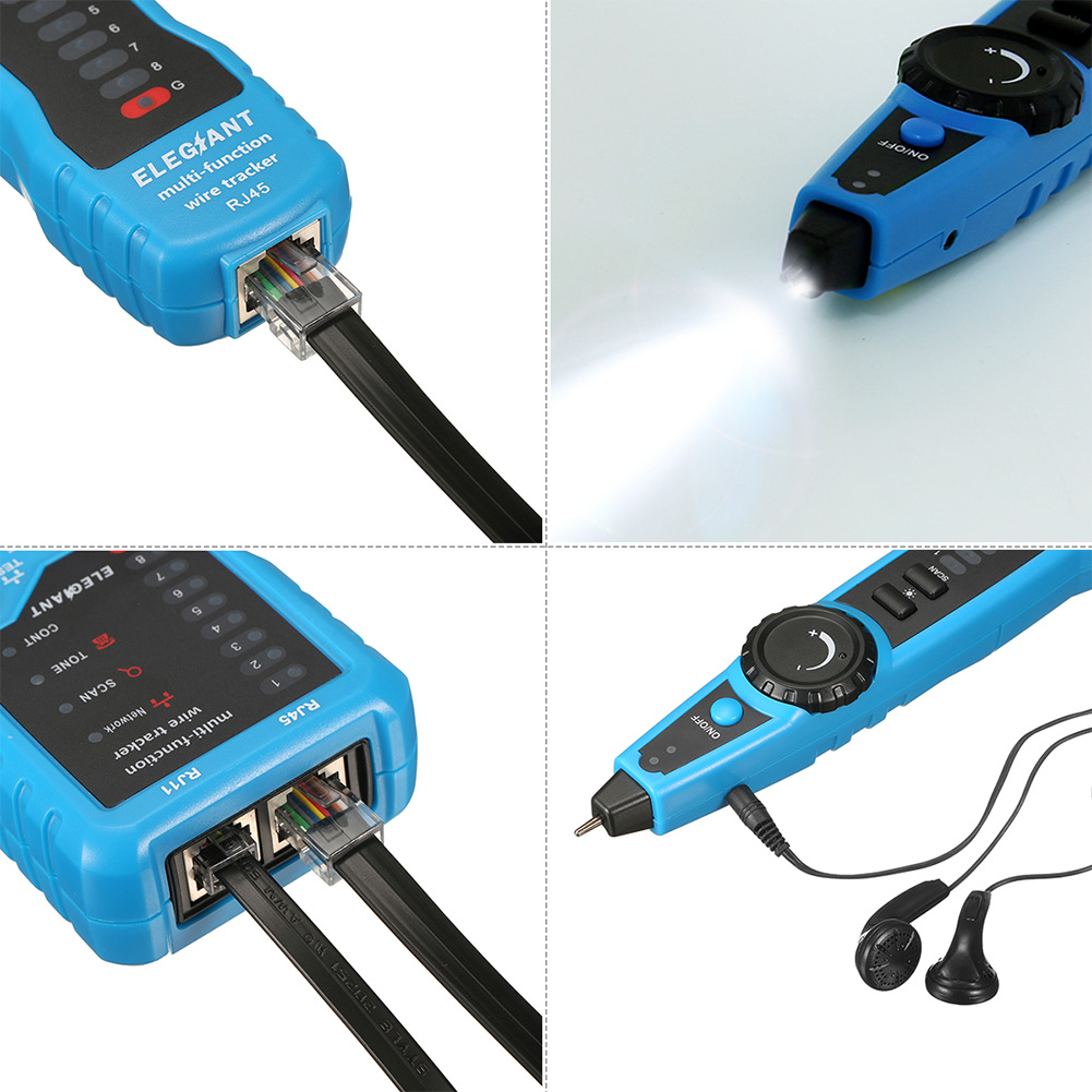 FWT11 Transmitter RJ11/45 Network Receiver Line Anti Jamming Adapter Cable Finder Phone Line Tracer Toner Ethernet LAN Checker