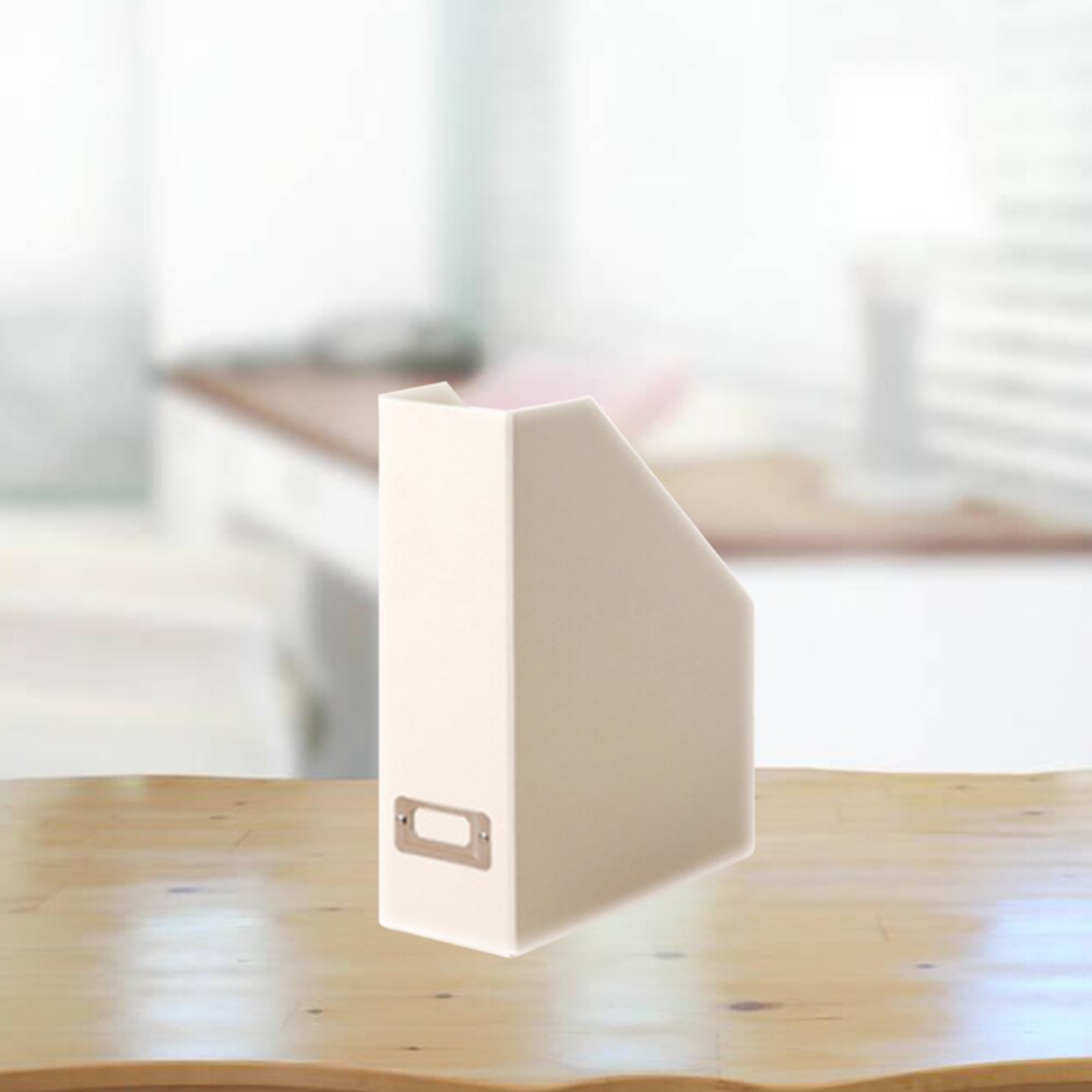 1pc Magazine archivador organizador de escritorio Kraft soporte de archivos en papel archivador de documentos de archivo caja de suministros de oficina: Beige