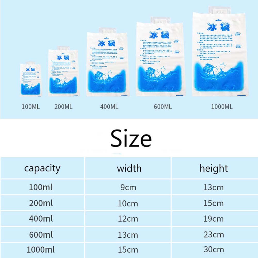 10 Pcs Portable Cold-keeping Cold Pack Reusable Water-filled Ice Bag Fresh-keeping for Refrigerated Food Special