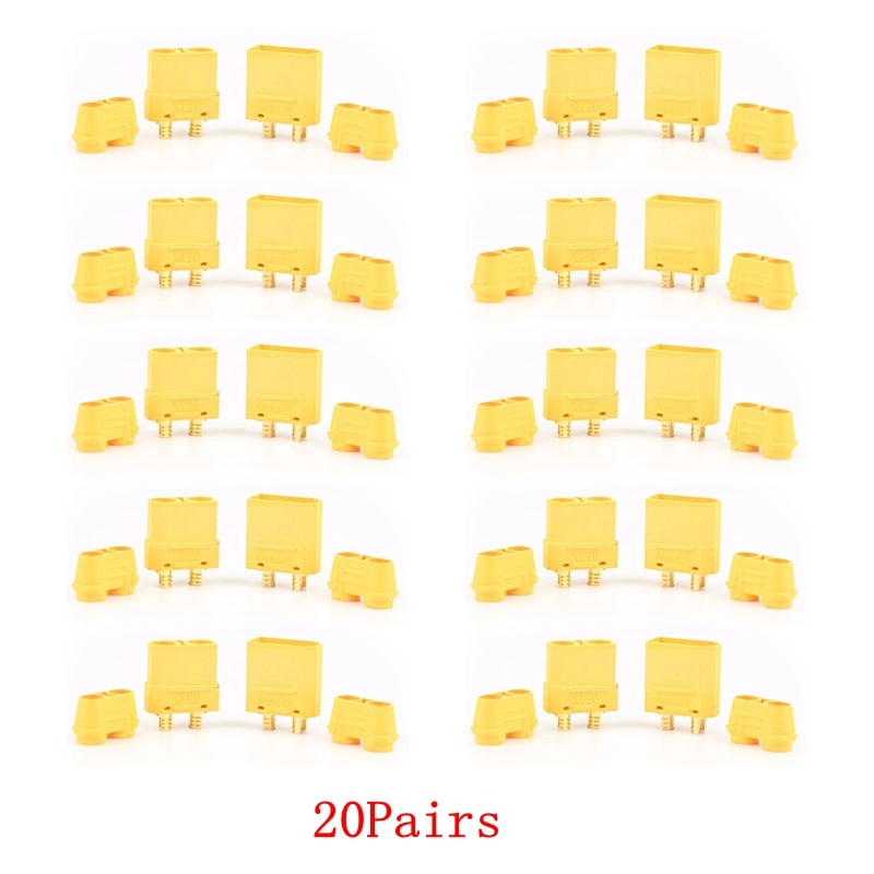 1/4/5/10/20Pairs Amass XT90 Plug Male Female Battery Connector With Sheath Gold Plated Banana Plug for RC Toy Lipo Battery Cable: 20Pairs