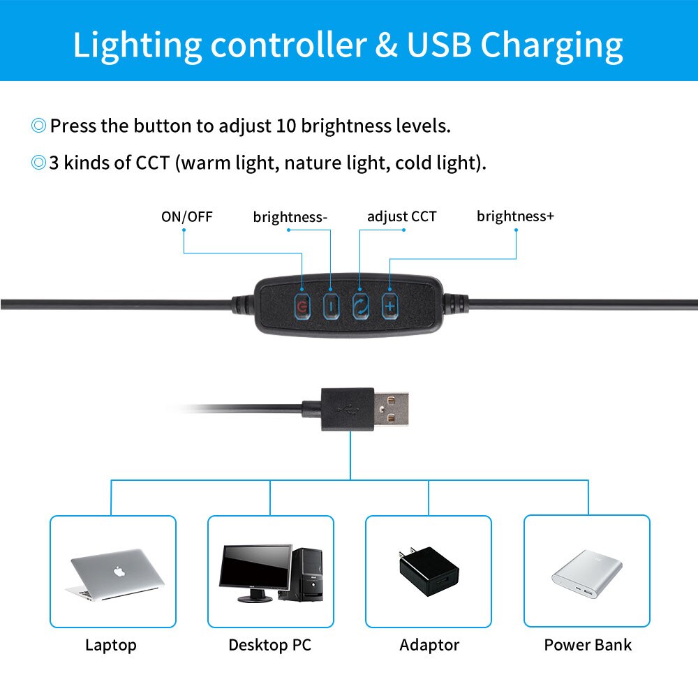 6/10 "Licht Ring Met Statief Fotografie Studio Verlichting Cirkelvormige Lamp Led Usb Professio Video Led Selfie Ring Light Stand
