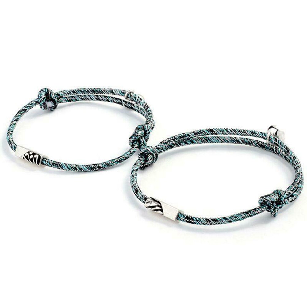 2Stck Paar Armbinde Liebe Zeichen Freundschaft Seil Geflochtene Abstand Magnetische Schmuck für Liebhaber Freunde Schwestern NOV99: Ursprünglich Titel