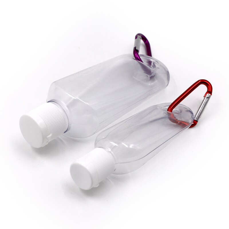 10 st/lot 30ml 60ml tomma påfyllningsbar flaska med nyckelring resa genomskinlig plast parfym min lilla flaska