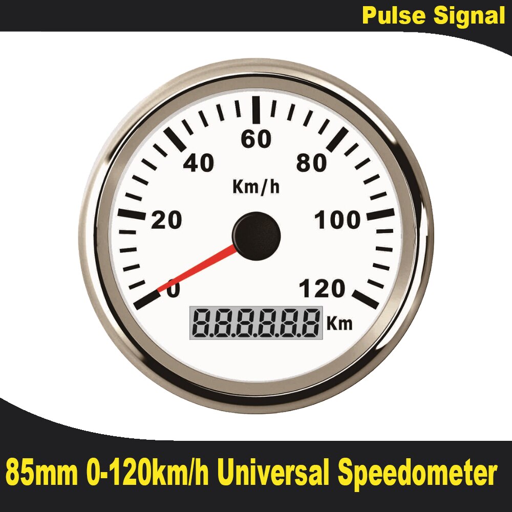 Eling 120/200km/ h nopeusmittari auton mittarit 85mm nopeusmittaria matkamittari moottoripyörän kääntymismittarit 9-32v ( pulssisignaali): 120km- ws