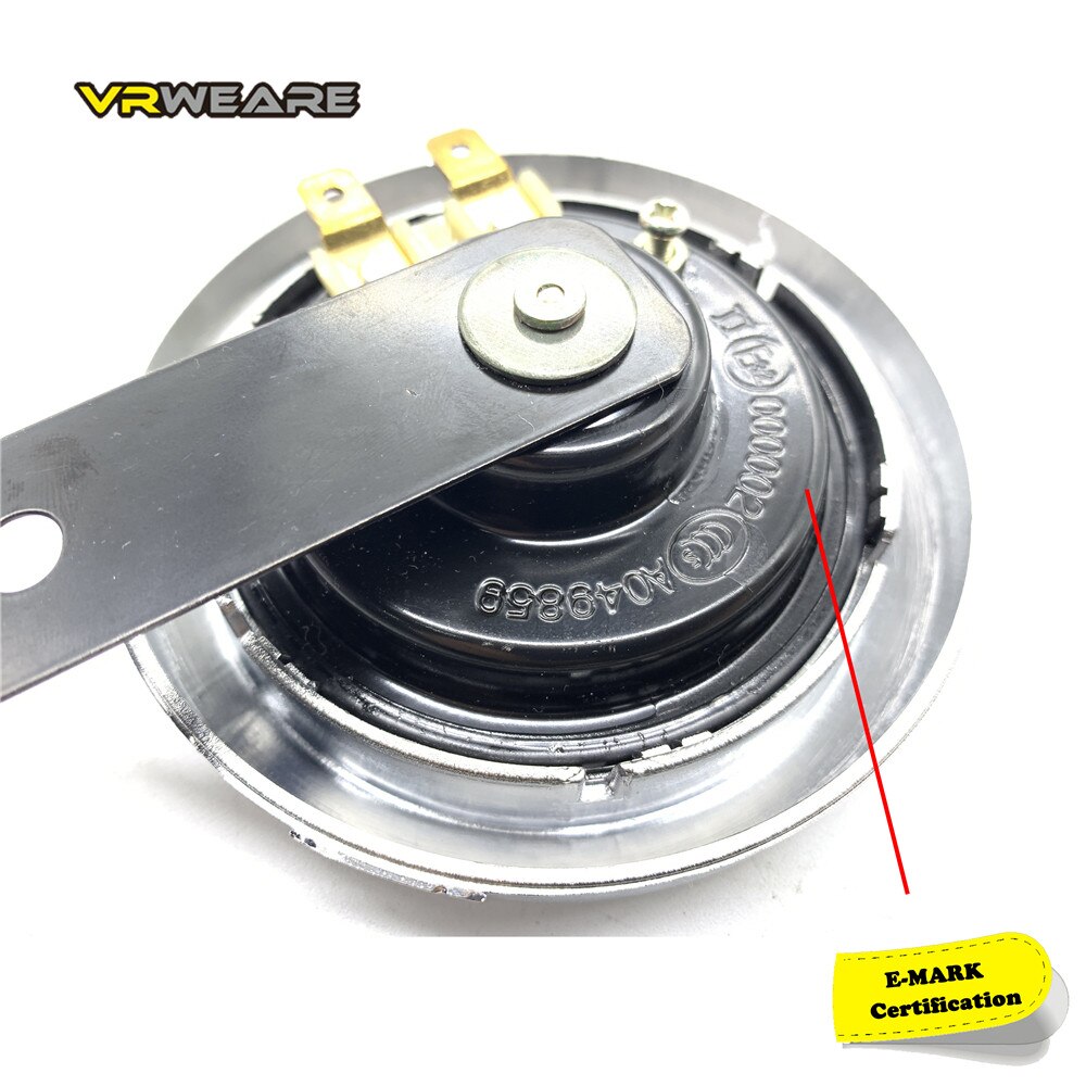 Bocina eléctrica para motocicleta DC 12V, bocina cromada resistente al agua, bocina clásica para vehículo de motocicleta con cubierta Universal