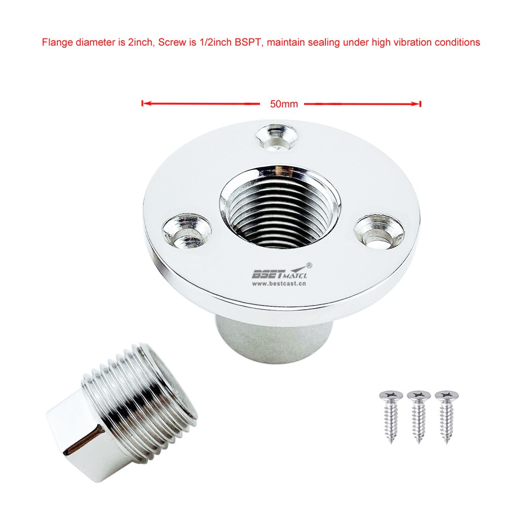 2PCS Universal 25mm Stainless Steel 316 Boat Garboard Drain Plug Bung Hole Drainage Marine Dinghy Transom Hardware Accessories