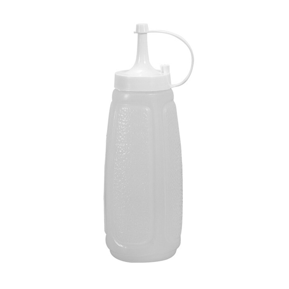 Plastic Squeeze Bottle Jam Sauce Bottle Kitchen Condiment Dispenser Bottle: White