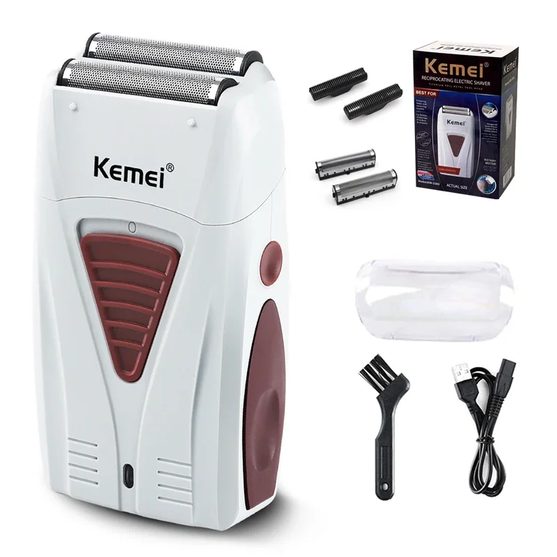 Kemei KM-3382 Men's Electric Shaver USB Charging Shaving Machine Cordless Shaver Male Hair Clipper Shaved Head