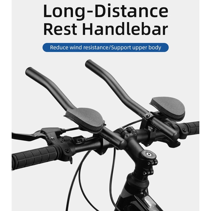 Guidon De Vélo De Route Bullhorn En Alliage D'aluminium - 25.4 Mm - Idéal Longue Distance (Noir)