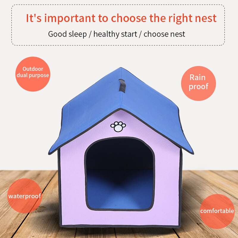 Portable Pet Dog House Foldable Dogs Room Outdoor Waterproof Soft Removable Kennel Nest For Dogs Cats Small Animals Pet Products