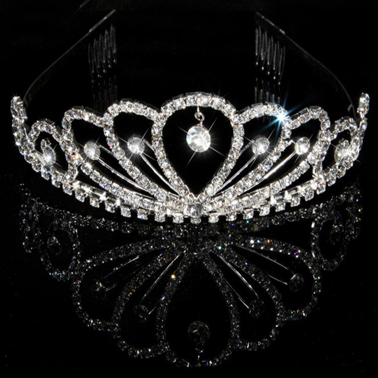 Pearl Inlaid Crowns Tiaras Bridal Wedding Jewelry Accessories Princess Birthday rhinestone Crystal Tiara: 11