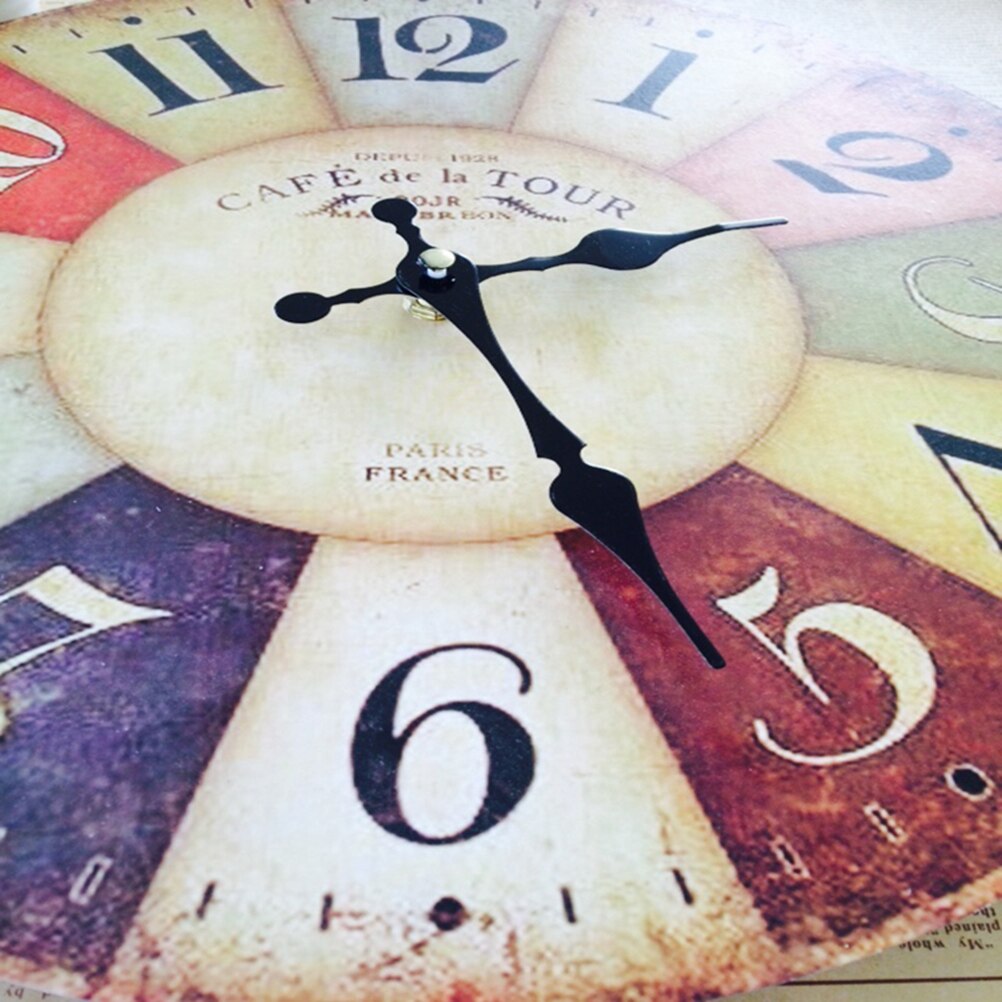 Retro Wooden Wall Clock Roman Numeral Hanging Clocks Silent Quartz Clocks Wall Art Home Decor Stylish Digital Clock Decorations
