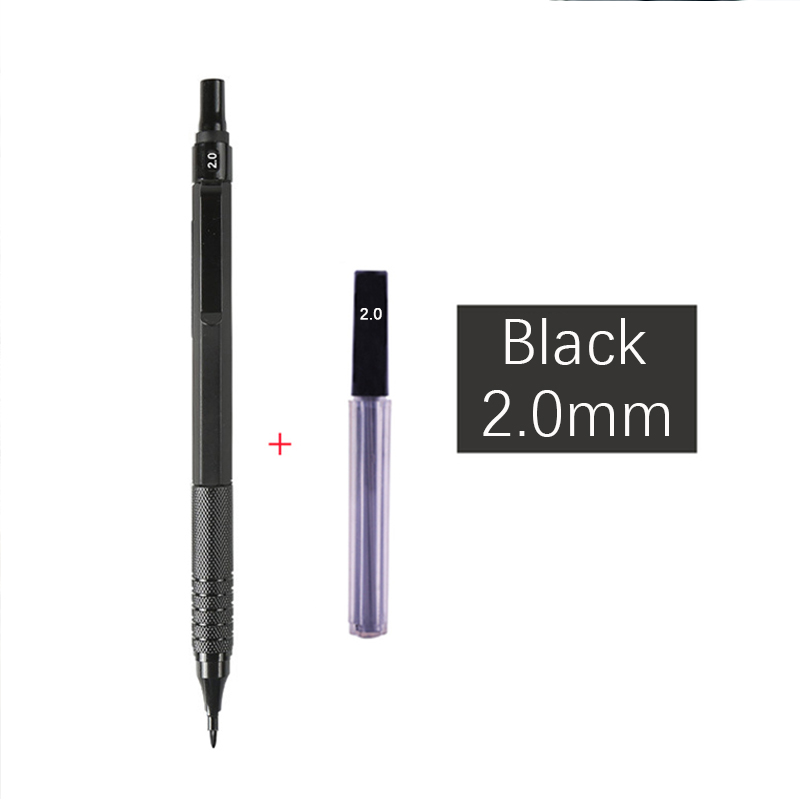 Hochwertiges Druckbleistift-einstellen aus Metall mit Minenminen, Zeichnung, automatischer Bleistift, 0,3, 0,5, 0,7, 2,0 mm, Bleistift für Kunstbedarf: Grün
