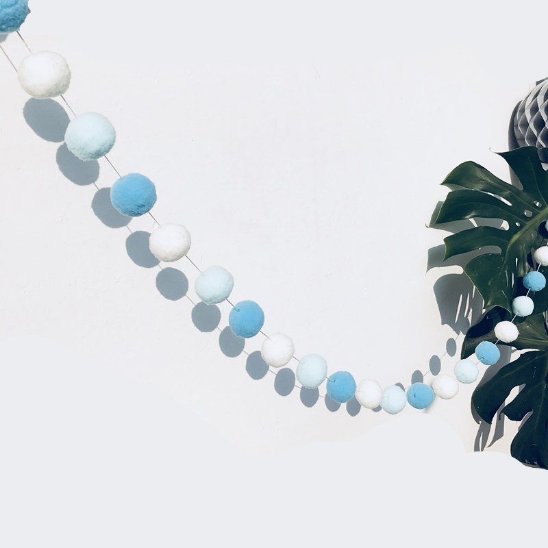 Imbaby Macaron Kleur Haar Bal Vilt Bal String Decoratie Babykamer Decoratie Beddengoed Bumpers Kids Party Vlaggen Kamer Decoratie: 9