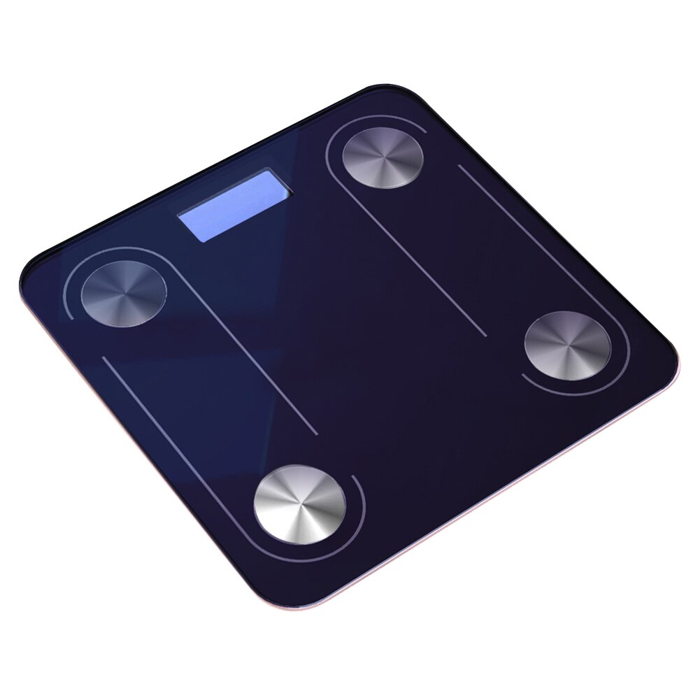 Smart Bluetooth Scale Floor Body Weight Scale USB Charging Tempered Glass Body Fat BMI Weighing Scales: Dark Blue