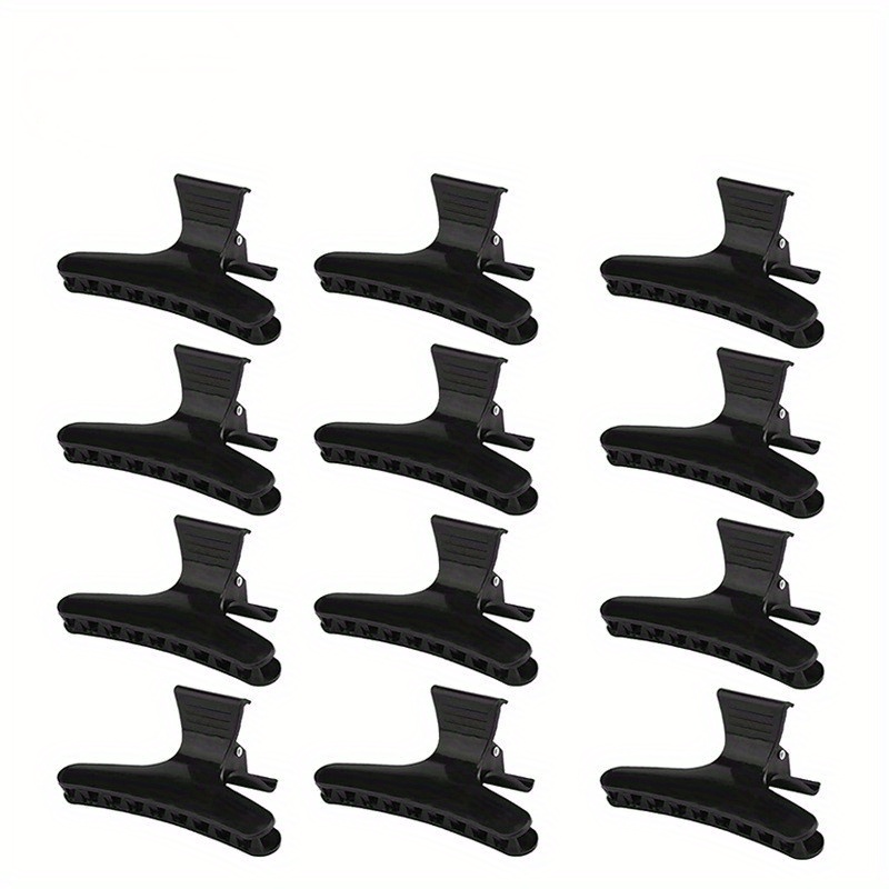 12 Stuks Vlinder Holding Haar Clip Haar Sectie Klauw Klemmen Kappers Tool Voor Snijden Kappers Vlinder Clip Grab Salon: Black