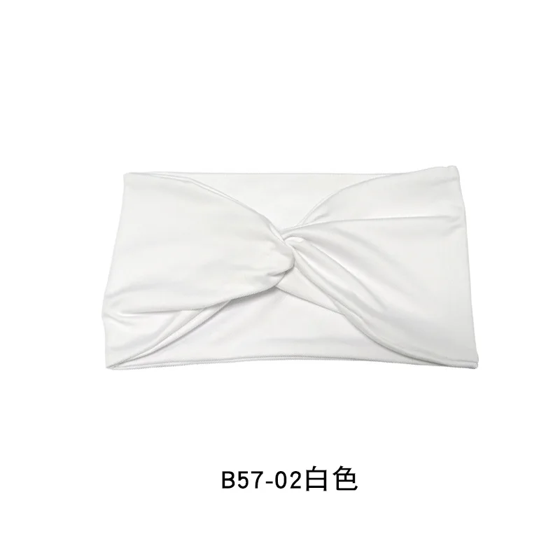Cross Headband Solid Color Hairbands Women Girls Yoga Exercise Twisted Elastic Bandanas Hair Accessories Bandages: WHITE