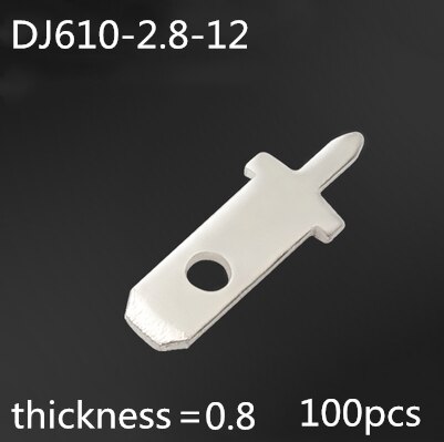 100pcs 2.8 Inserts Plug Spring Terminal PCB Solder lug thickness 0.5 /0.8 one legs ,PCB welding sheet DJ610-2.8-12: 0.8