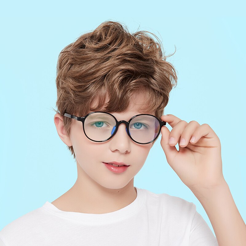 Round Anti Blue Light Kids Glasses Children Boy Computer Optical Frame Reflective Blocking Eyeglass Girls UV400 Filter TR90