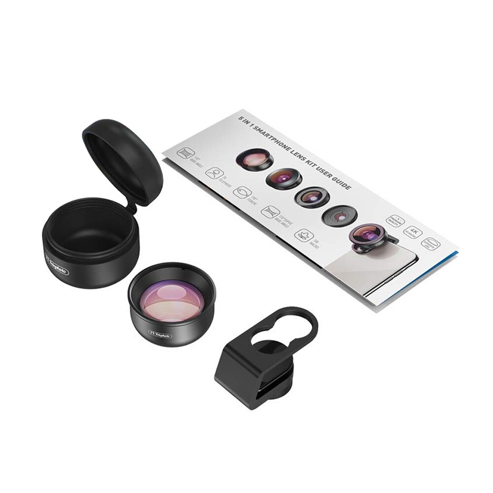 Apexel APL-HD5T Multi-layer Telefoon Telelens 2X Zoom Led Licht Fotografie