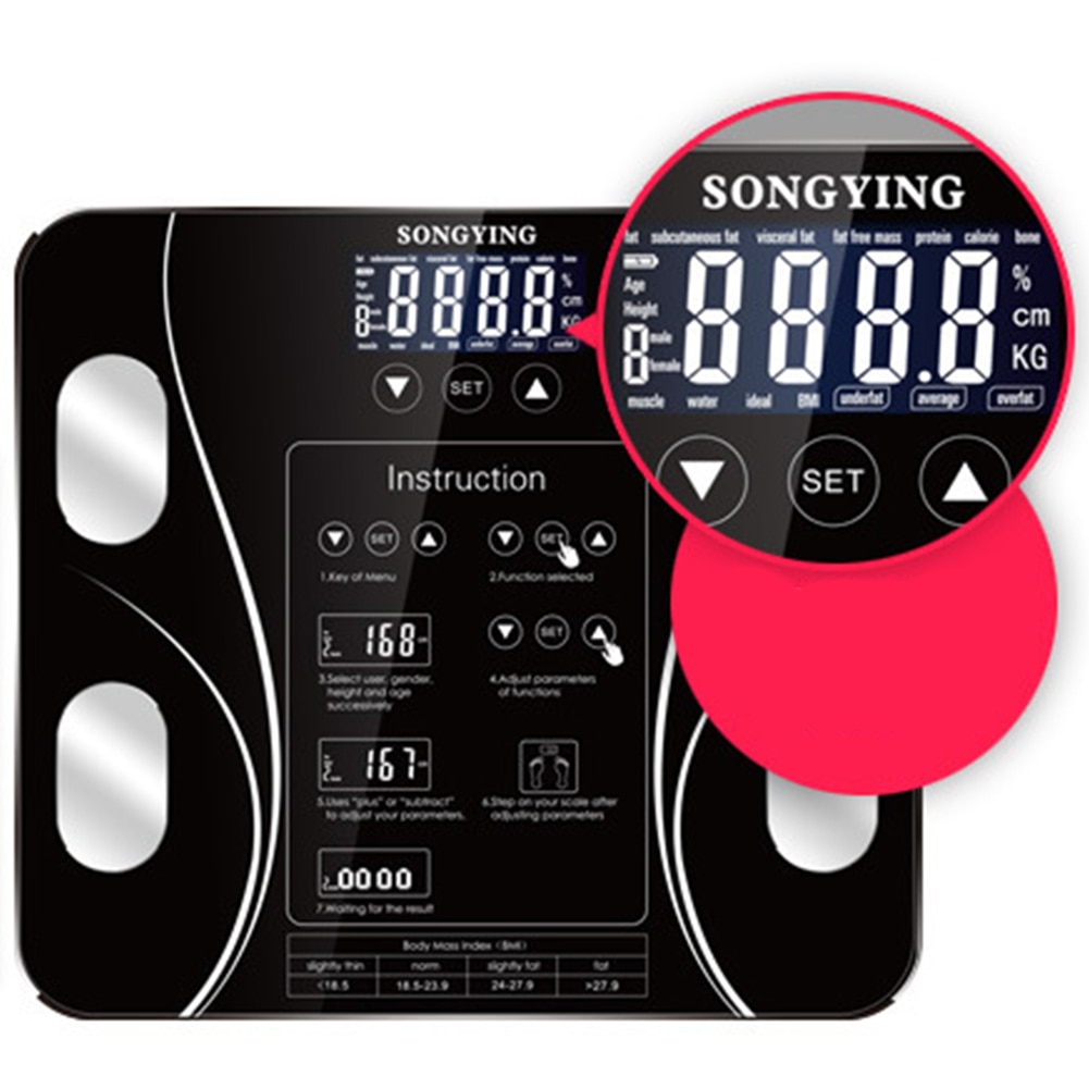 Fat Scale In English Simplified And Traditional Scales Intelligent Body Fat Scale Body Scale Weight Scale Health Scale