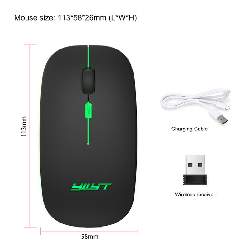 Ywit rgb wireless mouse  g852 silent 2.4g wifi & bluetooth 5.1 tragbare mini-maus kabellose maus für macbook laptop pc computer: Default Title