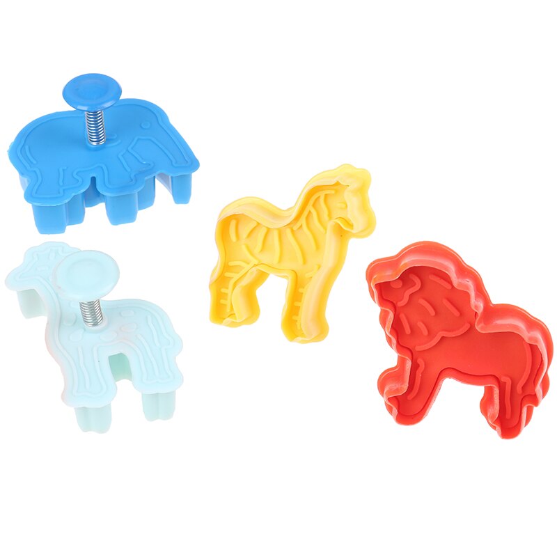 4PCS Animal Plasticine Mold Tools Set Kit Sand Kids Playdough Modeling Clay cookies bake die