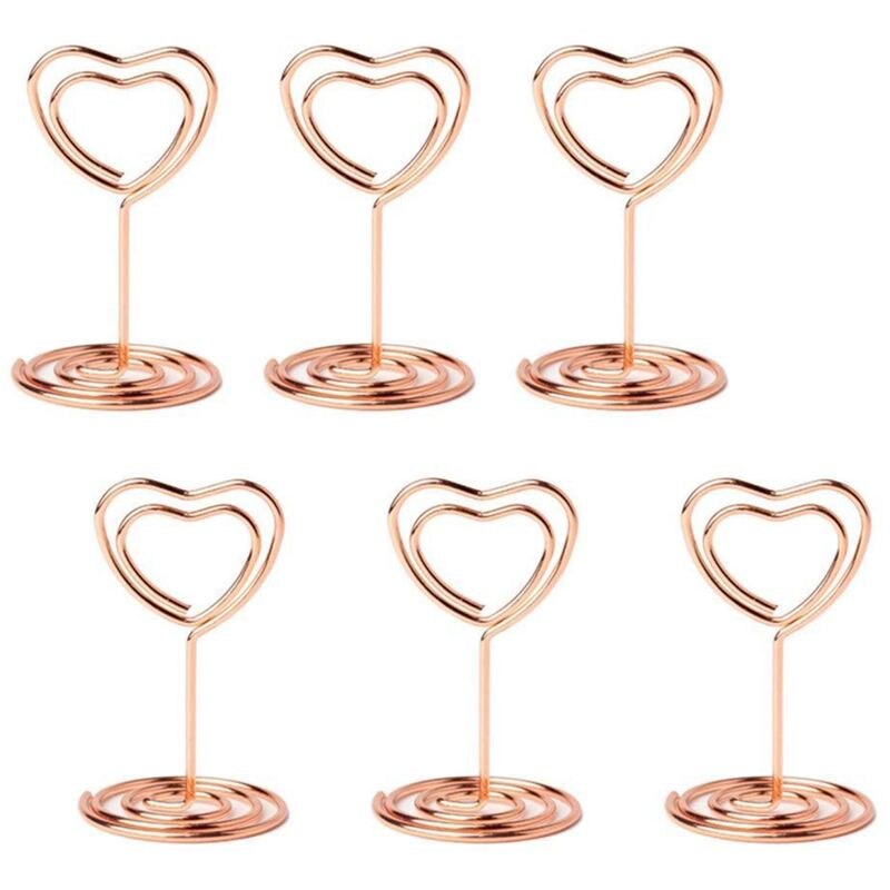 40 Goldene Blumen-Kartenhalter – Herzförmig, Metall, 31,5 Cm, Für Hochzeit, Geburtstag, Tischkarten Und Blumensträuße