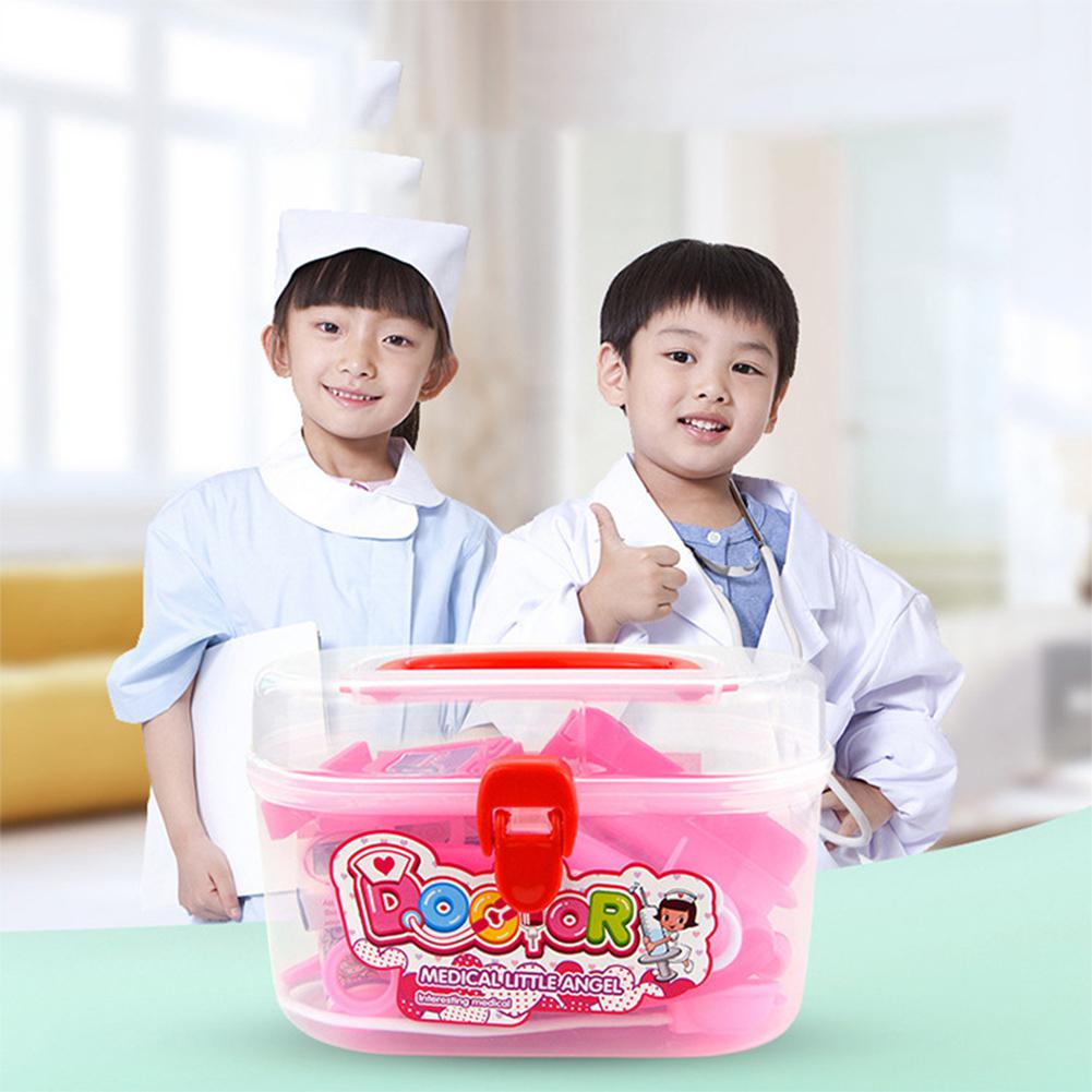 20 piezas, juego de simulación de Doctor para niños, estetoscopio de inyección, Kit médico, caja de medicina