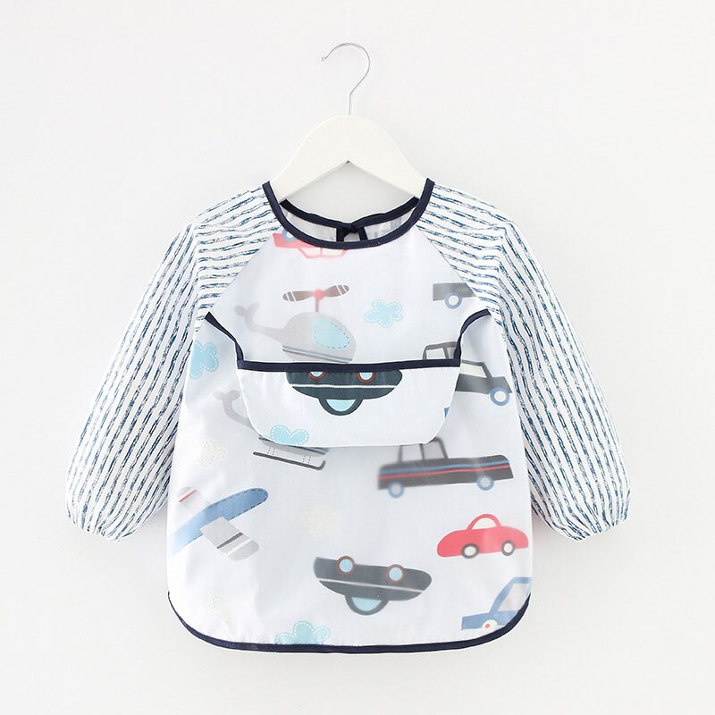 Cute Cartoon Baby Bibs Waterproof Infant Eating Long Sleeve Apron Children Drawing Art Smock Burp Cloth with Pocket: style6