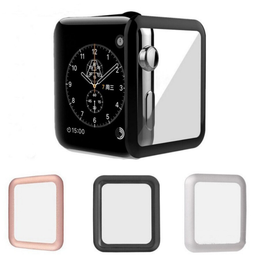 Screen Protector Film Full Cover 3D Curved Soft Edge Tempered Glass For Apple Watch 44mm 40mm Series 4 Watch band Accessories