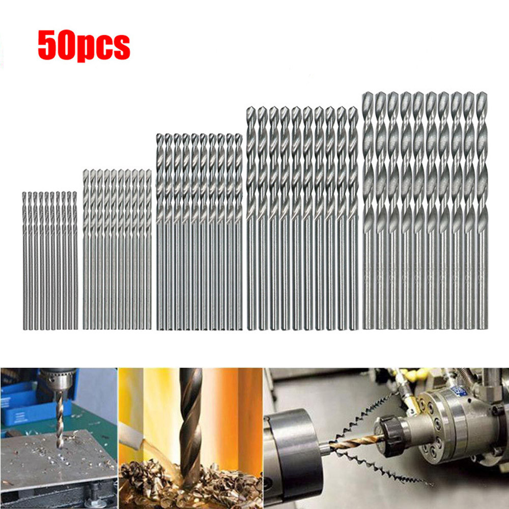 40 Pcs Mini Drill HSS Bit 0.5mm-2.0mm Straight Shank PCB Drill Bits Set: Beige