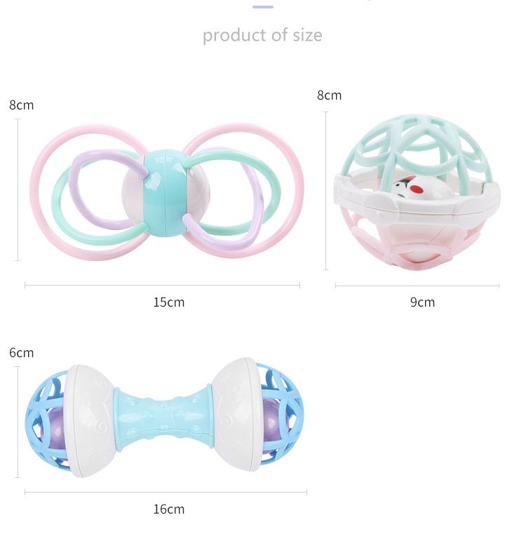 1 pcs Baby Rammelaars Zachte lijm DIY Educatief Multilaterale Rammelaar Bal Met Rammelaars Baby Hand Vangst Bal Speelgoed Bijtring Voor pasgeboren