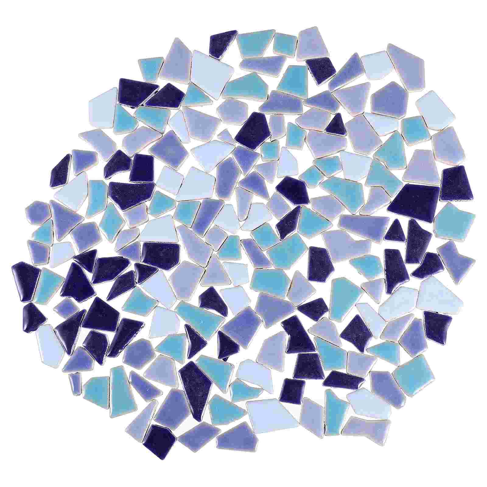200g Colorful DIY Mosaic Tiles Pretty Ceramic Mosaic Tiles Delicate Mosaic Tiles: Blue