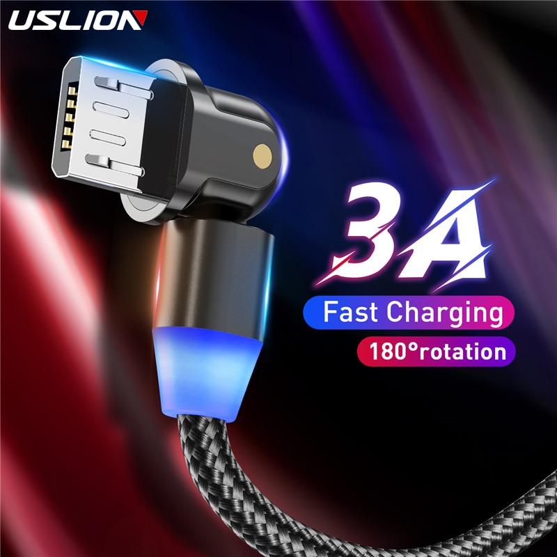 USLION mikro USB kabel szybka ładowarka android telefon komórkowy Microusb ładowania danych przewód ładowania dla Samsung Xiaomi Redmi uwaga 5 zawodowiec